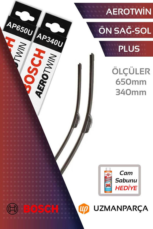 3397006952+3397006941 650 mm + 340 mm Muz Tipi Aerotwin Ön Silecek Seti