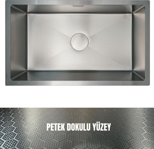 40x60 Antrasit Petek Dokulu Çelik Mutfak Eviyesi 304 Paslanmaz Çelik 1mm