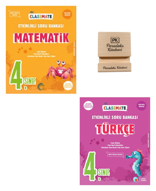 Okyanus 4. Sınıf Classmate Matematik ve Türkçe Etkinlikli Soru Bankası + Telefon Standı