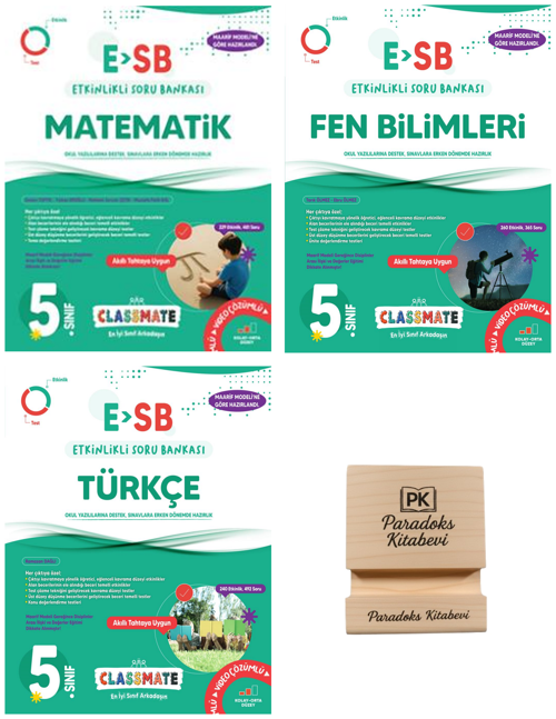 Okyanus 5. Sınıf Classmate Matematik Fen ve Türkçe Etkinlikli Soru Bankası 3lü Set+ Telefon Standı