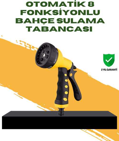 Bahçe Sulama Tabancası Hortum Ucu 8 Fonksiyonlu Ayarlanabilir