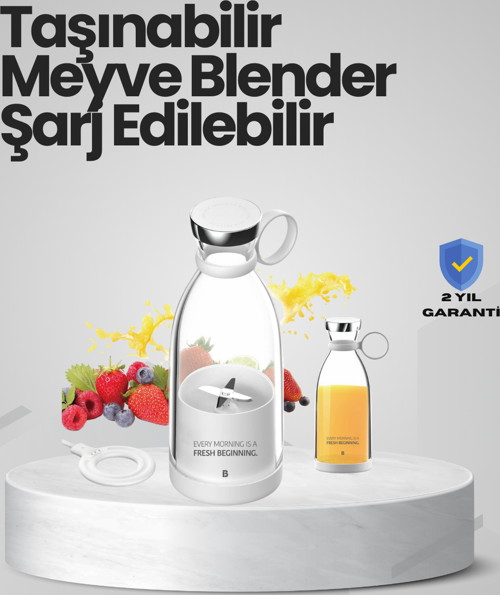 Pembe Ve Beyaz Renk Seçenekli Mini Boy Meyve Sıkıcı