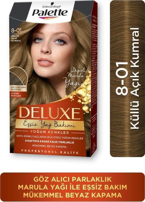 DELUXE YOĞUN RENKLER 8-01 KÜLLÜ AÇIK KUMRAL SAÇ BOYASI