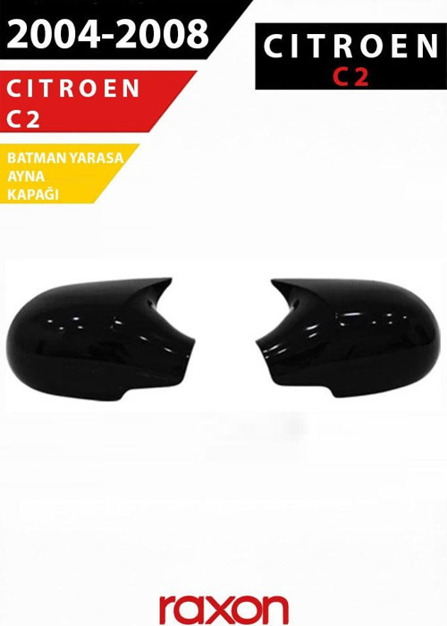 Citroën C2 2004–2008 Batman & Yarasa Ayna Kapağı – Parlak Piano Black Sport