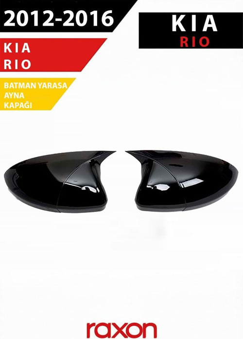 KIA Rio 2012–2016 Batman & Yarasa Sinyalli Ayna Kapağı – Parlak Piano Black Sport