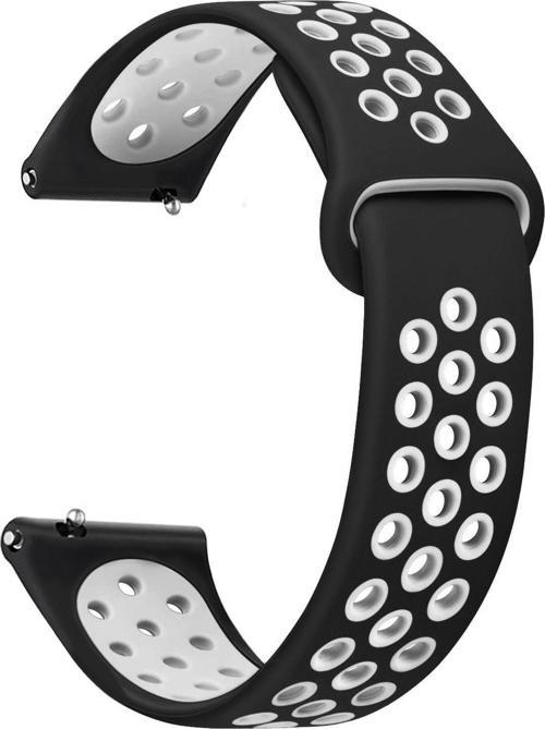 Garmin Vivoactive 3 Rainbow Sport Band Kordon Siyah Beyaz