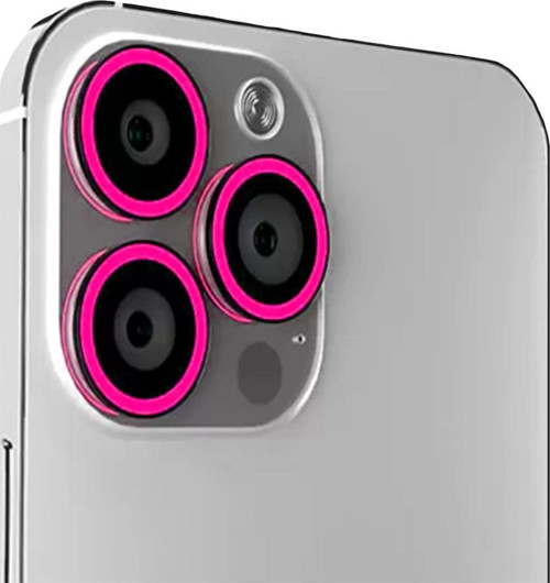 Iphone 13 Pro/13 Pro Max Fosforlu Pembe Kamera Koruyucu