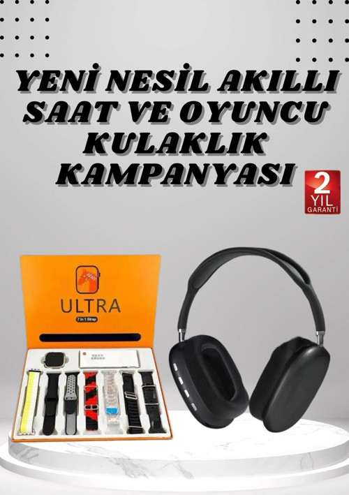 Boyun Bantlı Kulaklık ve 7 Kordonlu Yeni Nesil Akıllı Saat Kampanyası Yüksek Ses Kaliteli