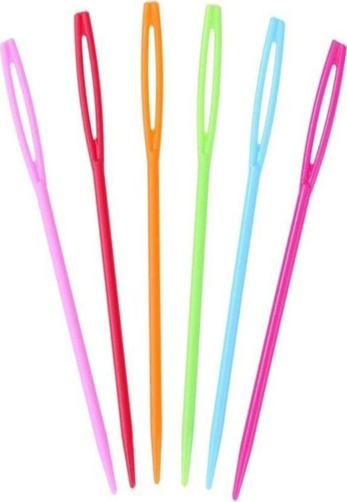 6 Adet Plastik Yün Iğnesi 9cm