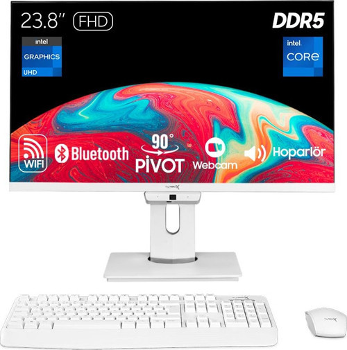 TAx1723 i7 13700 16GB DDR5 256GB NVMe 23.8 inç FHD Pivot WiFi BT Webcam Win11 Uyumlu AIO PC