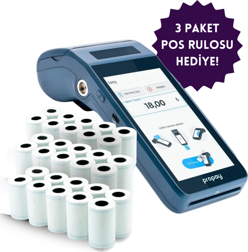 Propay P1000 Ecr Android Yazar Kasa Pos - 30 Adet POS Rulosu Hediye