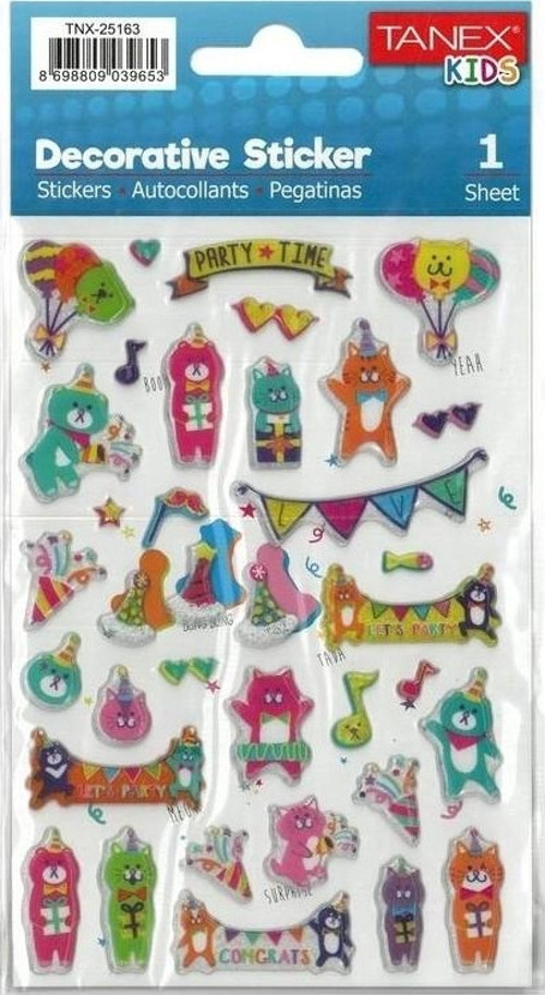 Renkli Dekor Serisi Etiket Sticker Tnx-25163