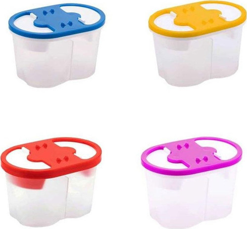 Fırça Temizleme Kabı Plastik 2 Bölmeli 163 (Karışık Renk 1 Adet)