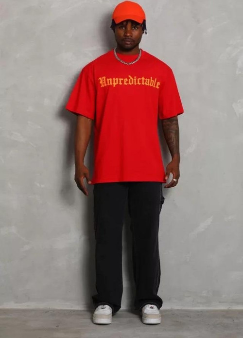 Unisex Oversize Baskılı Bisiklet Yaka TShirt