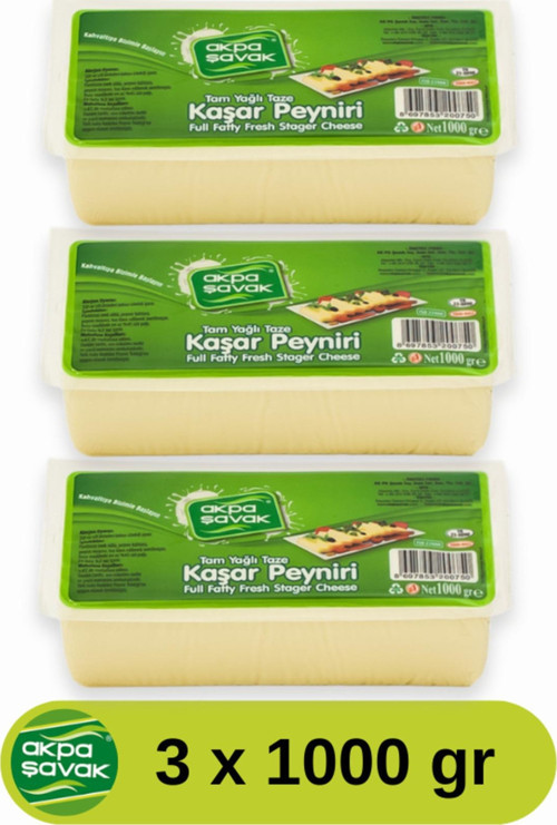 Tam Yağlı Kaşar Peyniri (3 X 1 Kg)