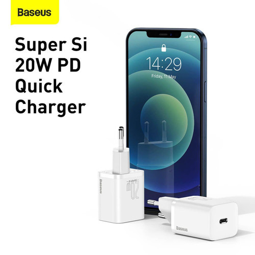 Baseus Super Si QC 20 W Type-C Beyaz Hızlı Şarj Adaptörü 4