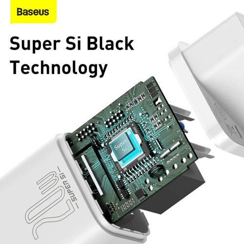 Baseus Super Si QC 20 W Type-C Beyaz Hızlı Şarj Adaptörü 3