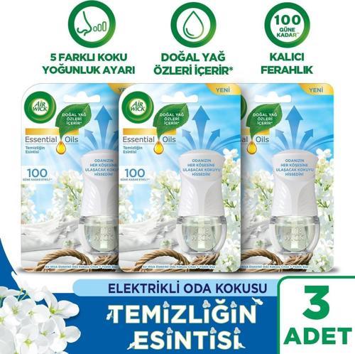 Elektrikli Oda Kokusu Kit  (Cihaz+Yedek Temizliğin Esintisi) x 3