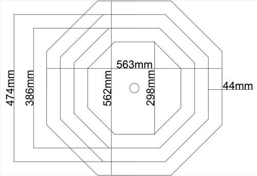Lamba Tavan Göbeği-Sekizgen-düz4k-56cm-2 Adet