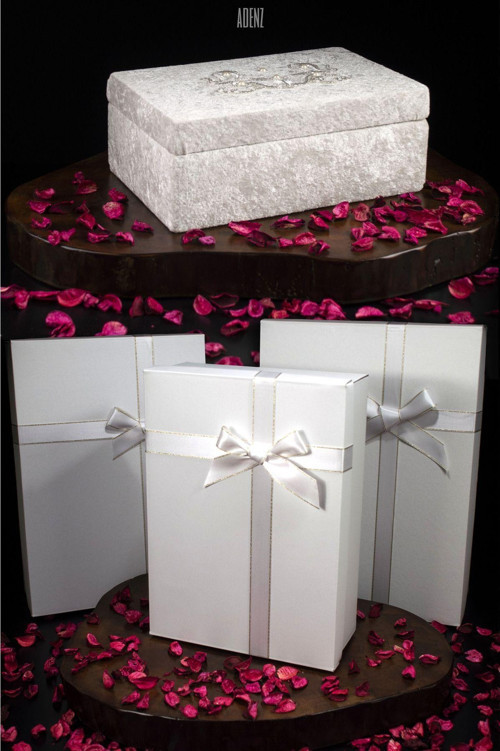 Gelin Bohça Çeyiz Seti - 3'Lü Çeyiz Kutusu + Gelin Makyaj Bakım