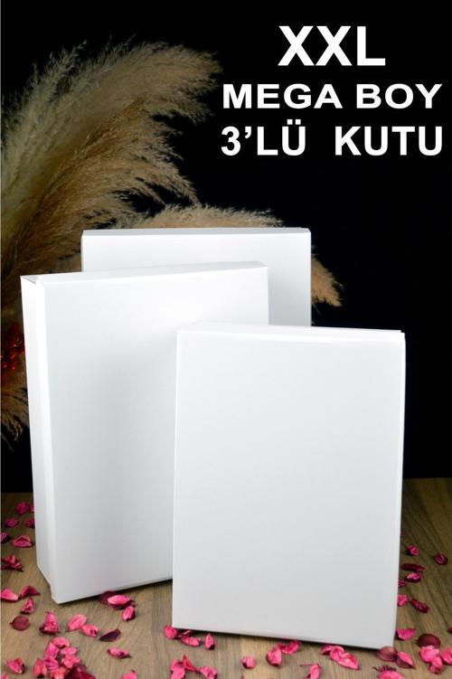 Gelin Bohçası Çeyiz Kutusu 3'Lü Set - Hediye Kutusu - 1. Sınıf Saten Kurdeleli Çeyiz Listesi