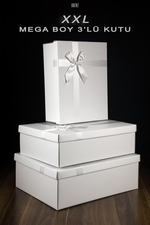 Gelin Bohçası Çeyiz Kutusu 3'Lü Set - Hediye Kutusu - 1. Sınıf Saten Kurdeleli Çeyiz Listesi