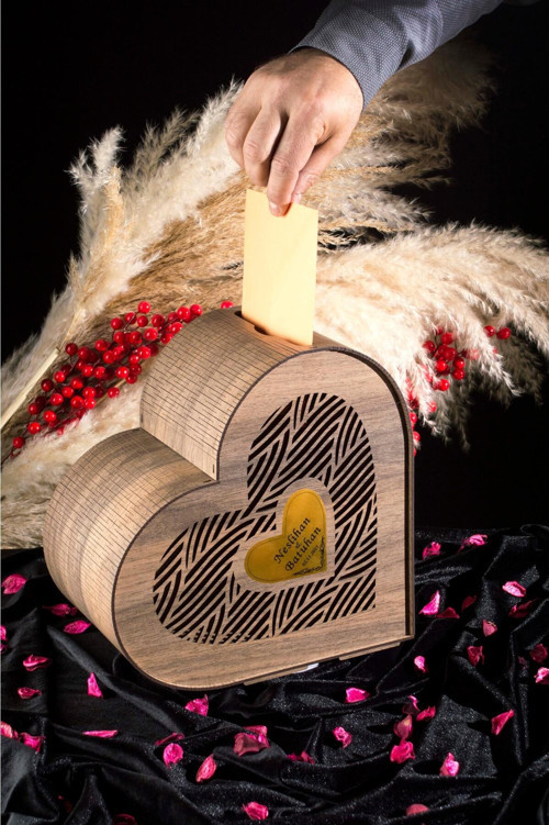 Ahşap Takı Zarf Kutusu - Kişiye Özel / Düğün Nişan Söz Kına Gecesi Sünnet Vb.