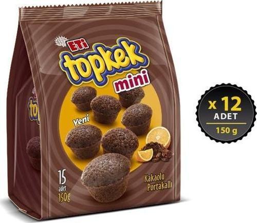 Topkek Mini Kakaolu Portakallı Kek 150 G x 12 Adet