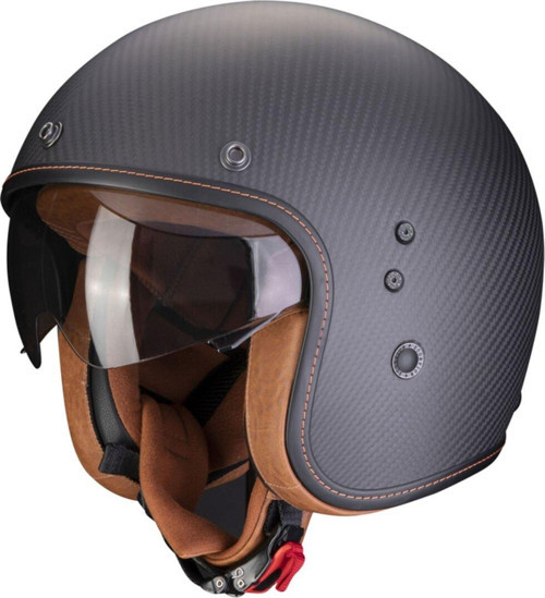 GARAJJ Scorpion Belfast Evo Carbon Açık Motosiklet Kaskı Mat Siyah