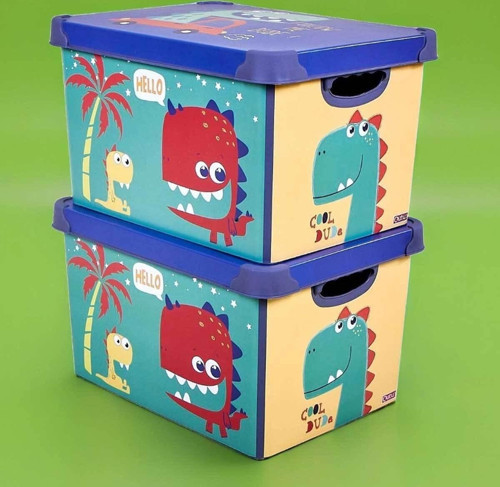 Style Box Dude Dekoratif oyuncak Kutu Seti - 2x 17 Litre