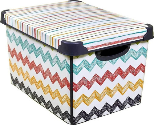 Style Box Colored Zigzag Oyuncak Saklama Kutusu - 20 Litre