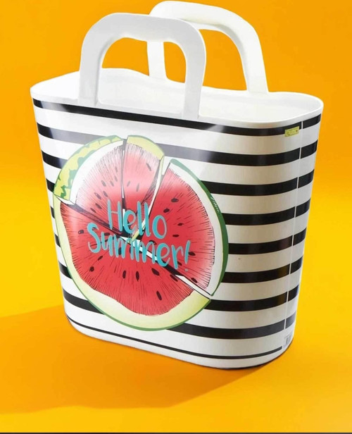Hand Bag Karpuz Desenli Yeşil Plaj Ve El Çantası