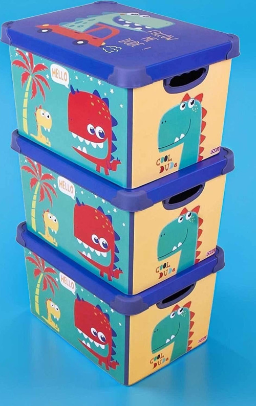 Style Box Dude Dekoratif Oyuncak Kutu Seti - 3x 20 Litre