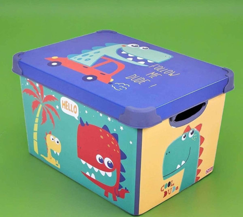 Style Box Dude Desenli 17 L Dekoratif Saklama Kutusu