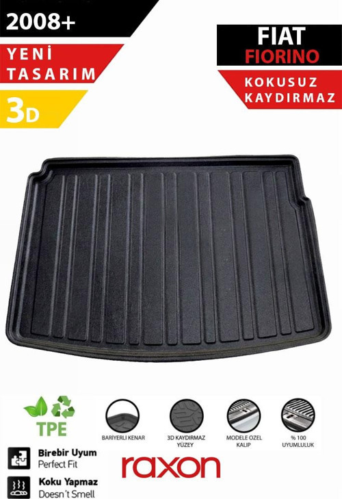 Fiat Fiorino STD 2008+ Bagaj Havuzu – 3D Özel Kalıp | Su Geçirmez, Kaymaz, Tam Uyum