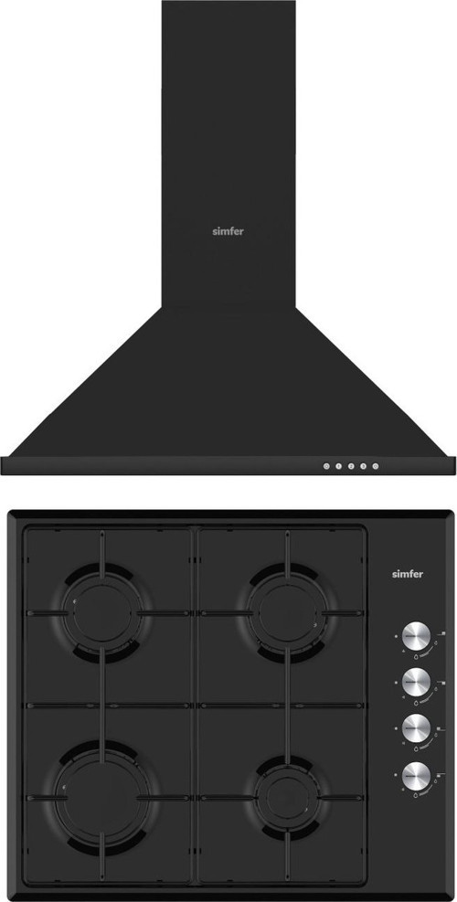 Trend Siyah 2'li Metal Ankastre Set (Ocak + Davlumbaz)