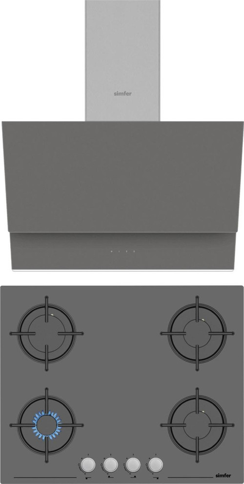 Trend Silver 2'li Cam Ankastre Set (Ocak + Davlumbaz)