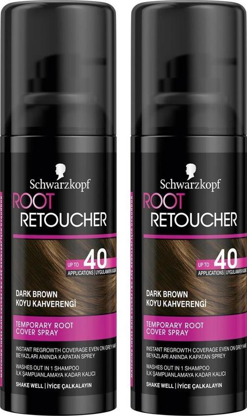 Root Retoucher Beyazları Anında Kapatan Sprey Boya Koyu Kahverengi 120 ml x 2 Adet