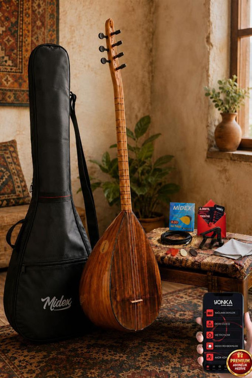 B-141K Kısa Sap Karaağaç Gövde Kaliteli Gürgen Sap Saz Bağlama Seti