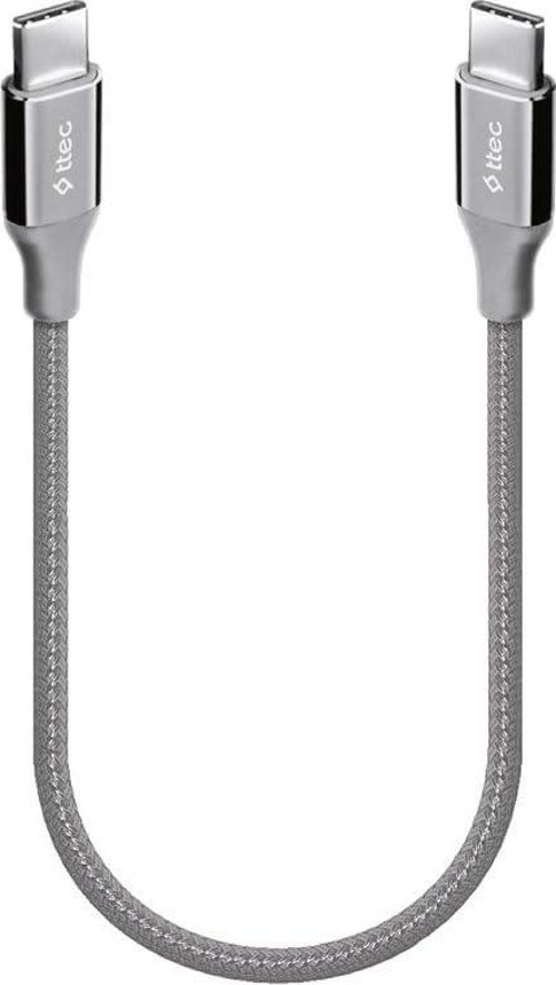 AlumiCable USB-C - USB-C 30cm 65W PD/QC Hızlı Şarj/Data Kablosu Uzay Grisi 2DK50UG