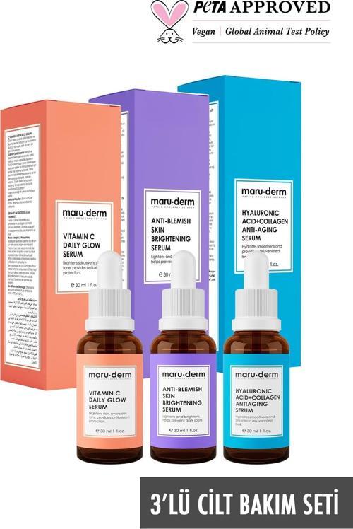 3'lü Fırsat Serum Seti - Leke Serumu - Hyalüronik Asit Serum - C Vitamini Serumu