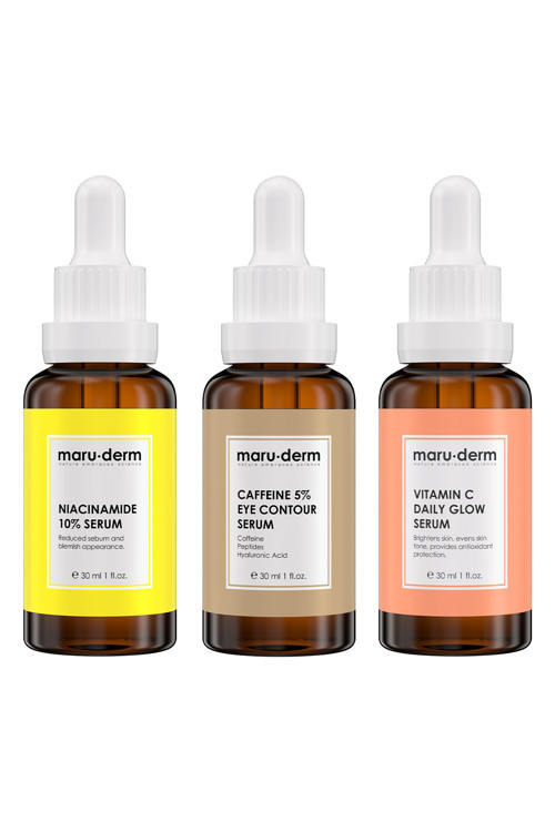 3'lü Fırsat Serum Seti Mrd503 - Caffeine %5 Serum - Niacinamide %10 Serum - C Vitamini Serum
