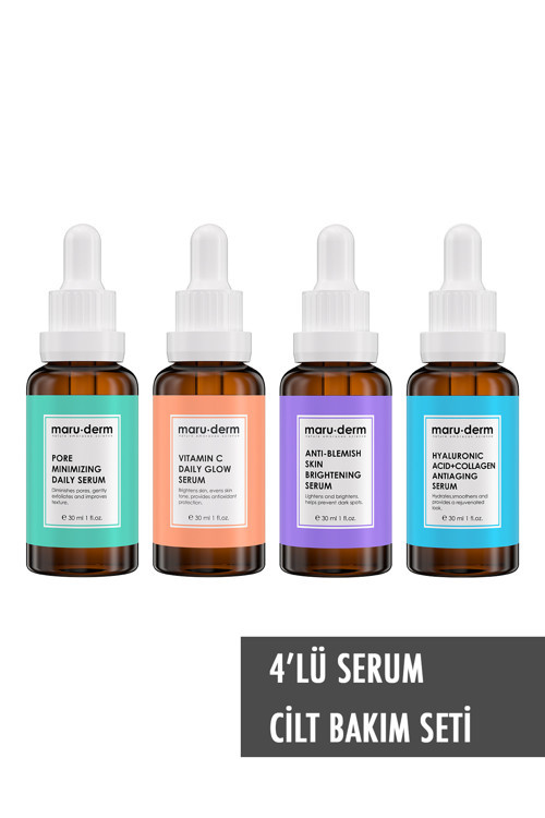 4'lü Fırsat Serum Seti Mrd601 - Leke - Hyalüronik - C Vitamini - Gözenek Serumu