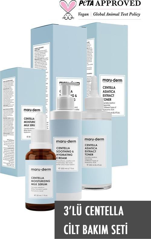 Centella 3'lü Cilt Bakım Seti - Centella Krem - Centella Tonik - Centella Serum