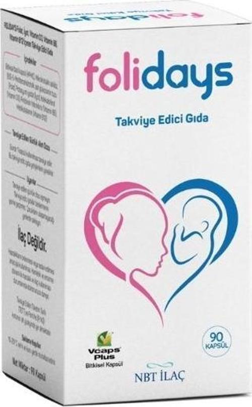 Folidays Folat, Multivitamin ve İyot İçeren Takviye Edici Gıda 90 Kapsül