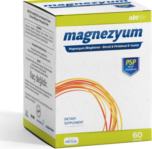 Magnezyum P5P Vitamin B6 İçeren 60 Kapsül