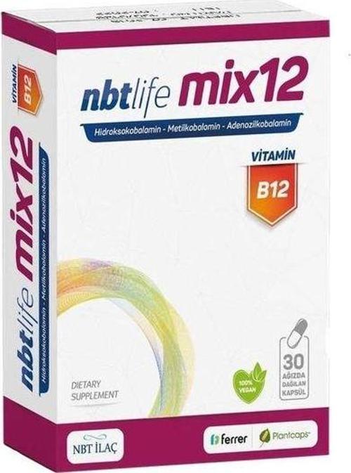 Mix12 Vitamin B12 Ve Multivitamin İçeren Takviye Edici Gıda 30 Kapsül