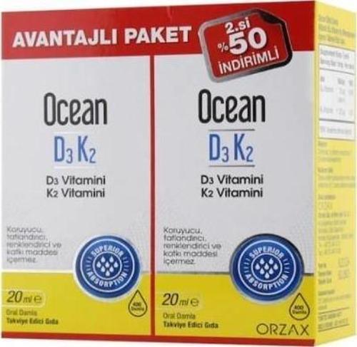 D3K2 Vitamin Damla 20ml x 2 Adet Avantajlı Paket