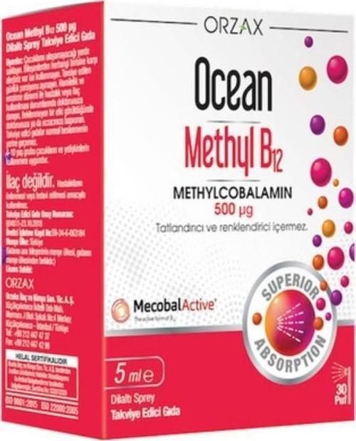 Ocean Methyl B12 Metilcobalamin 500µg 5ml Dilaltı Sprey