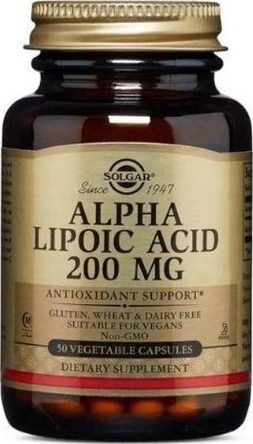 Alpha-Lipoic Acid 200 mg Takviye Edici Gıda 50 Kapsül